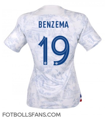 Frankrike Karim Benzema #19 Replika Bortatröja Damer VM 2022 Kortärmad